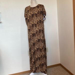 LuLaRoe Maria 3XL Black, Brown & Tan Animal Print